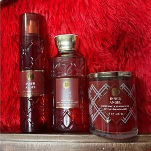 Bath & Body Works Inner Angel set, Fragrance mist, Body wash, 1 wick candle.
